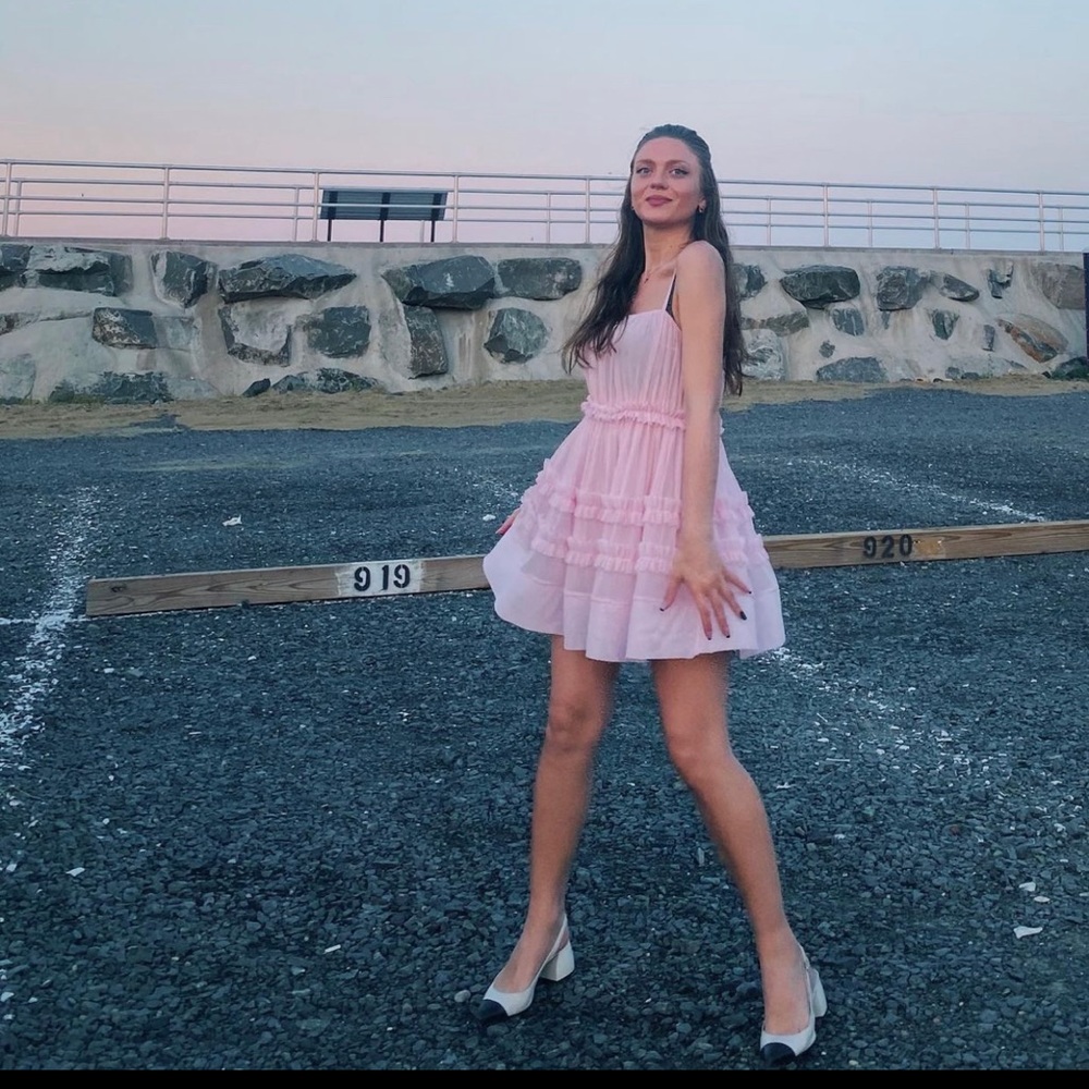 Ruffled Tulle dress in Light Pink from Zara
